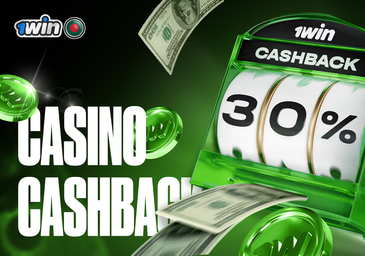 30% Cashback bonuses at 1win online casino for Bangladesh